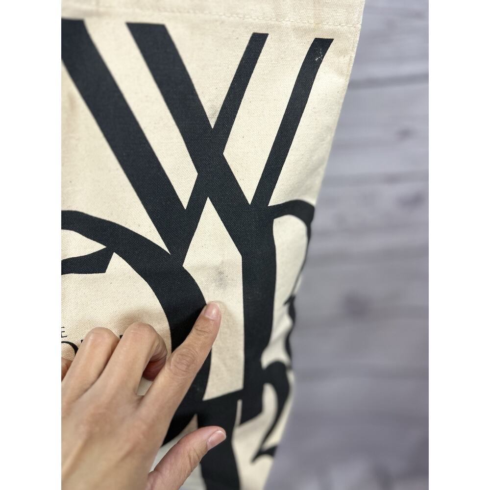 The New Yorker Magazine Beige Black Cotton Canvas Tote Bag 15” X 15” - Picture 8 of 8